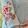 pure cotton resham embroidered suit set with mul cotton dupatta
