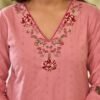 pure cotton resham embroidered suit set with mul cotton dupatta