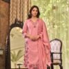 pure cotton resham embroidered suit set with mul cotton dupatta