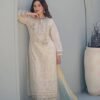 karachi schiffli cotton suit with designer kota doriya dupatta