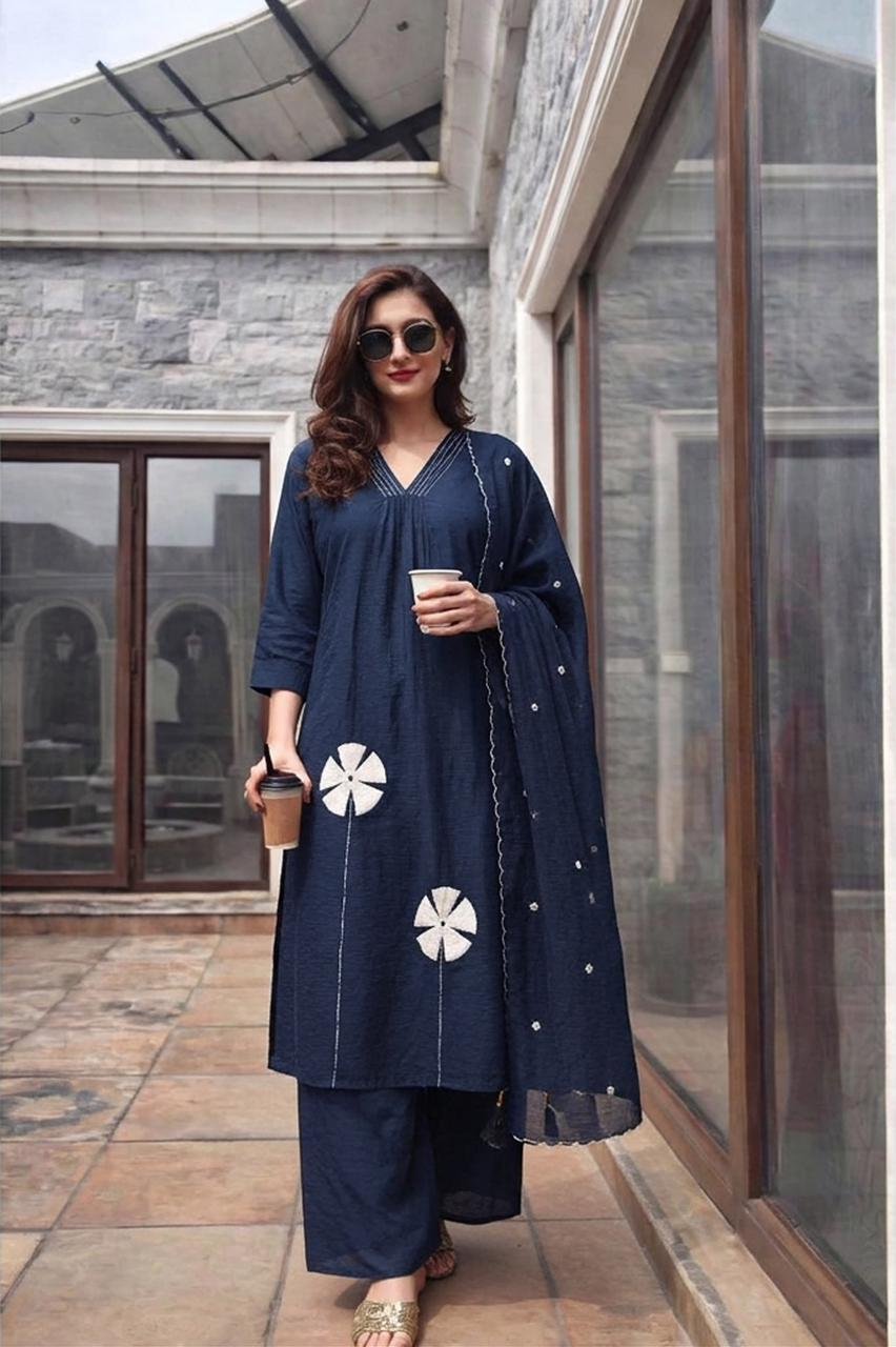urban kudi mul chanderi a line suit set with dupatta