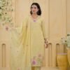 pure mul cotton straight suit with cross stitch embroidery