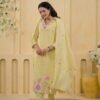 pure mul cotton straight suit with cross stitch embroidery