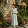 mul cotton a line kurta set with embroidery