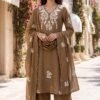 pure cotton embroidered straight suit with scalloped dupatta